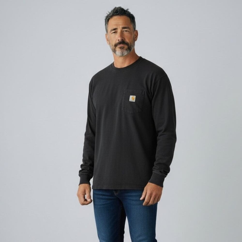 Carhartt Long Sleeve Original Fit T-Shirt Men's Sz 2XLT Black Cotton Crew Neck